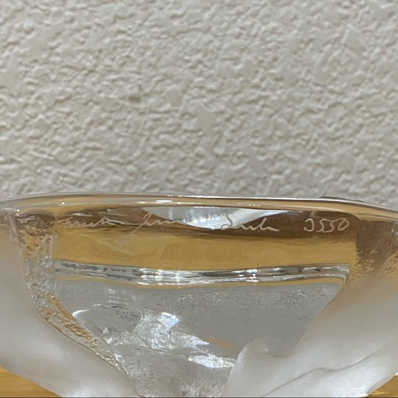 Mats Jonasson Sweden Full Lead Crystal Clear Polar Bear Signed Paperweight - Picture 9 of 12